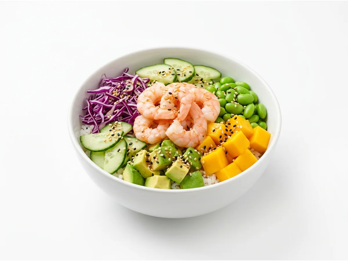 Garneļu poke — poke bļodas