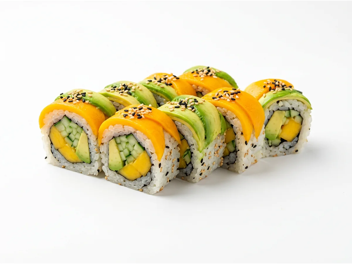 Mango-avokado rullis — veģetārie suši