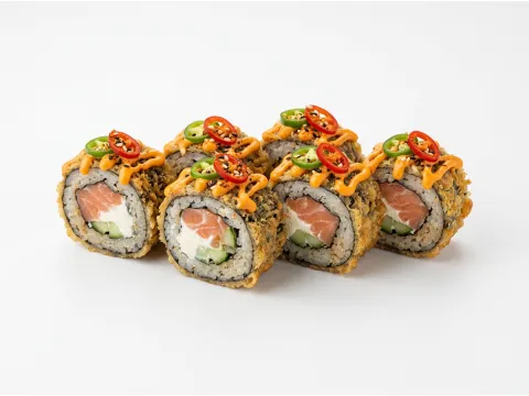 Tempura lasis ar pikanto mērci — Tempura rulli