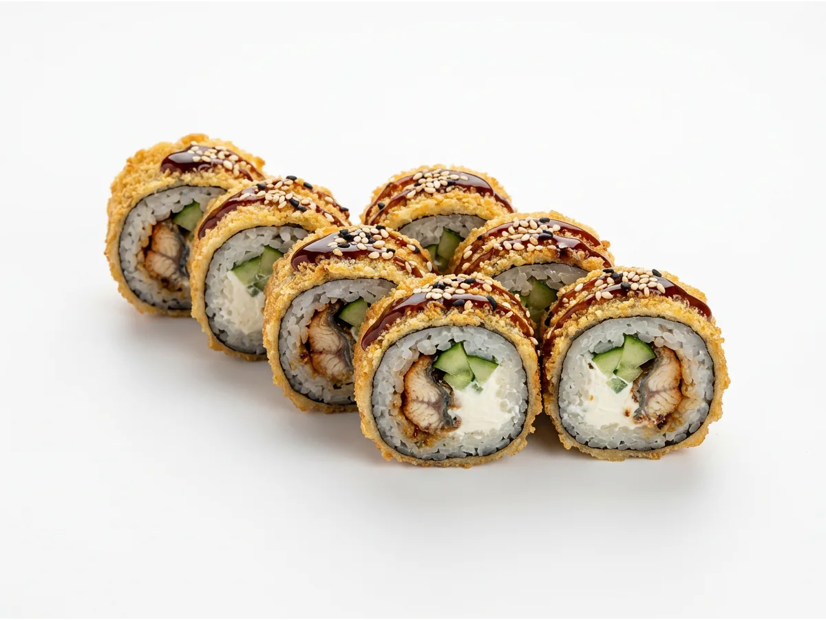Tempura rullis ar zuti — tempura rulli