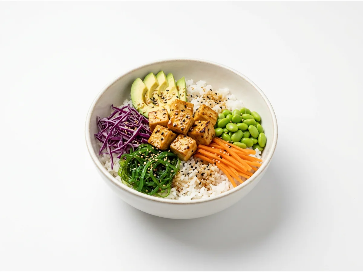 Tofu poke — poke bļodas