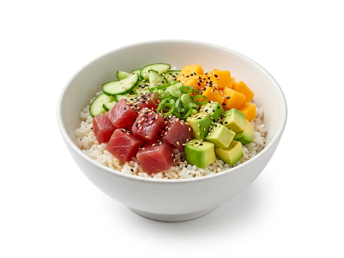 Tunča poke — poke bļodas